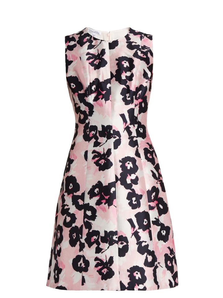 Oscar De La Renta Floral-print Silk And Cotton-blend Dress