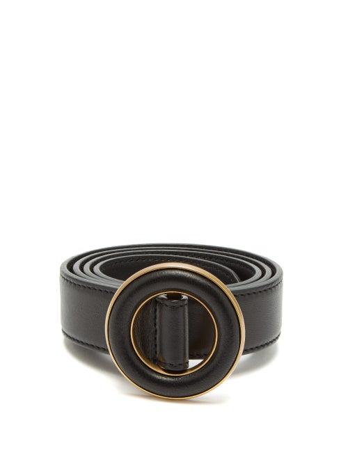 Matchesfashion.com Saint Laurent - Round Buckled Leather Belt - Womens - Black