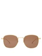 Matchesfashion.com Bottega Veneta - Round Metal Sunglasses - Womens - Black Gold