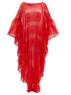 Matchesfashion.com Missoni - Lace-knitted Chevron-striped Kaftan - Womens - Red