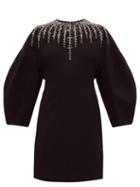 Matchesfashion.com Givenchy - Foliage Embellished Crepe Dress - Womens - Black