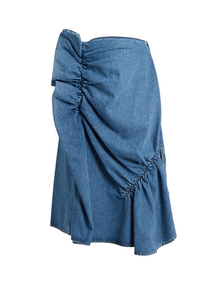 J.w.anderson Ruffle-trimmed Denim Skirt