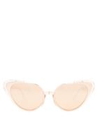 Matchesfashion.com Linda Farrow - Cat Eye Metallic Sunglasses - Womens - Rose Gold