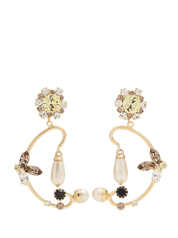 Erdem Crystal-embellished Clip-on Earrings
