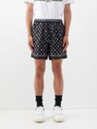 Amiri - Monogram-print Silk-twill Shorts - Mens - Black