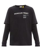 Matchesfashion.com 7 Moncler Fragment - Layered Logo-print Cotton-jersey T-shirt - Mens - Black