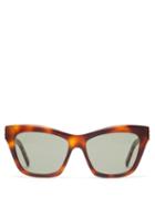 Matchesfashion.com Saint Laurent - Ysl-logo Square Tortoiseshell-acetate Sunglasses - Womens - Tortoiseshell