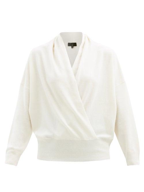 Matchesfashion.com Nili Lotan - Lakota Wrap-front Draped Cashmere Sweater - Womens - Ivory