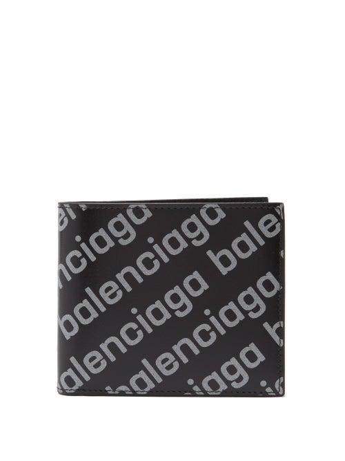 Balenciaga - Cash Logo-print Leather Bi-fold Wallet - Mens - Black