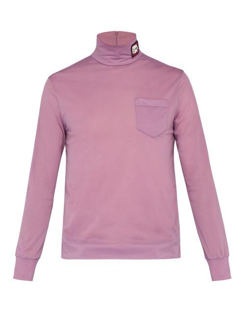 Matchesfashion.com Prada - Logo Patch Roll Neck Top - Mens - Pink