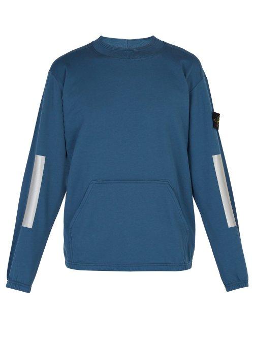 Matchesfashion.com Stone Island - Kangaroo Pocket Cotton Sweatshirt - Mens - Blue