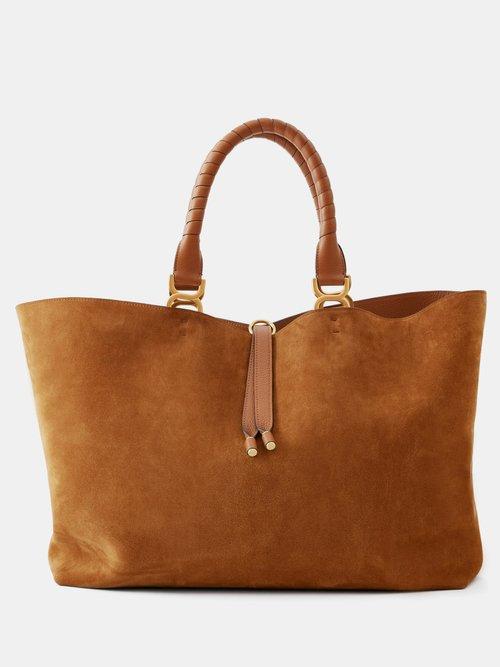 Chlo - Marcie Large Suede Tote Bag - Womens - Tan