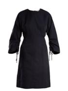 Stella Mccartney Indigo Round Neck Ruched-sleeve Cocoon Dress