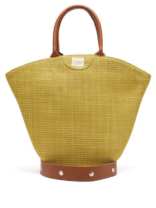 Matchesfashion.com Gabriel For Sach - Tulip Medium Raffia Tote Bag - Womens - Yellow
