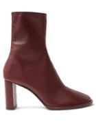Matchesfashion.com The Row - Tea Time Leather Boots - Womens - Burgundy