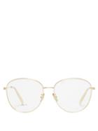 Matchesfashion.com Celine Eyewear - Oversized Rounded Metal Glasses - Womens - Gold