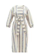 Ladies Rtw A.p.c. - Jynna Striped-poplin Midi Dress - Womens - Cream Stripe