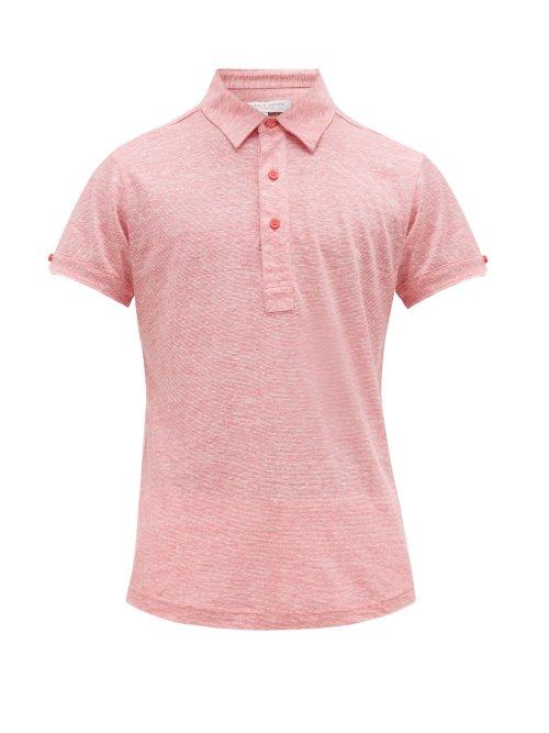 Matchesfashion.com Orlebar Brown - Sebastian Striped Linen Polo Shirt - Mens - Pink