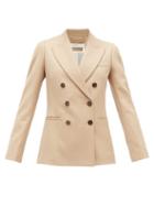 Matchesfashion.com Chlo - Festive Double-breasted Wool-blend Twill Jacket - Womens - Tan