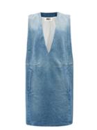 Mm6 Maison Margiela - Sleeveless Cotton-denim Dress - Womens - Light Denim