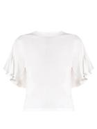 Chloé Silk-panelled Ruffled-sleeve Cotton-jersey Top