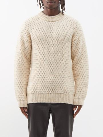 Sfr - Leonard Alpaca-blend Sweater - Mens - Light Beige