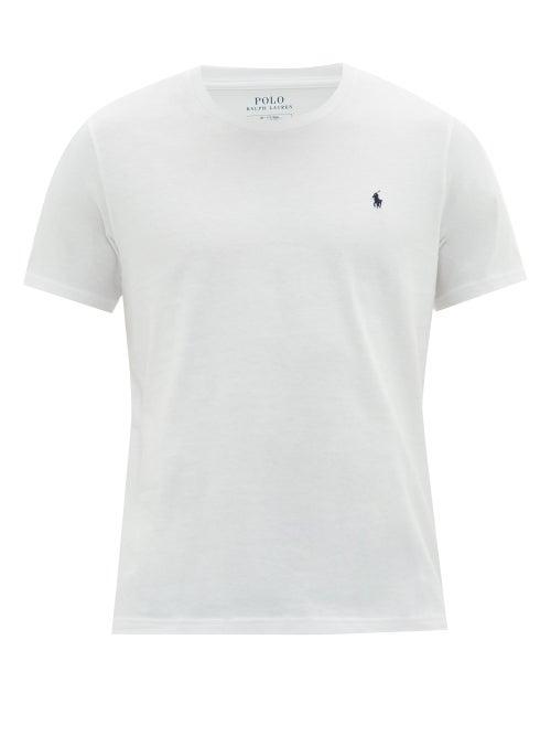 Matchesfashion.com Polo Ralph Lauren - Logo Embroidered Cotton Pyjama T Shirt - Mens - White