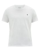 Matchesfashion.com Polo Ralph Lauren - Logo Embroidered Cotton Pyjama T Shirt - Mens - White