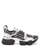 Matchesfashion.com Givenchy - Jaw Logo Print Leather Trainers - Mens - Black White
