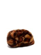 Matchesfashion.com Gucci - Leopard Print Faux Fur Turban - Womens - Brown