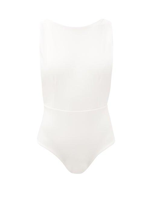 Matchesfashion.com Haight - Open-back Crepe Swimsuit - Womens - White