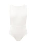 Matchesfashion.com Haight - Open-back Crepe Swimsuit - Womens - White