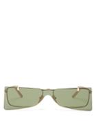 Matchesfashion.com Gucci - Square Frame Metal Sunglasses - Mens - Gold