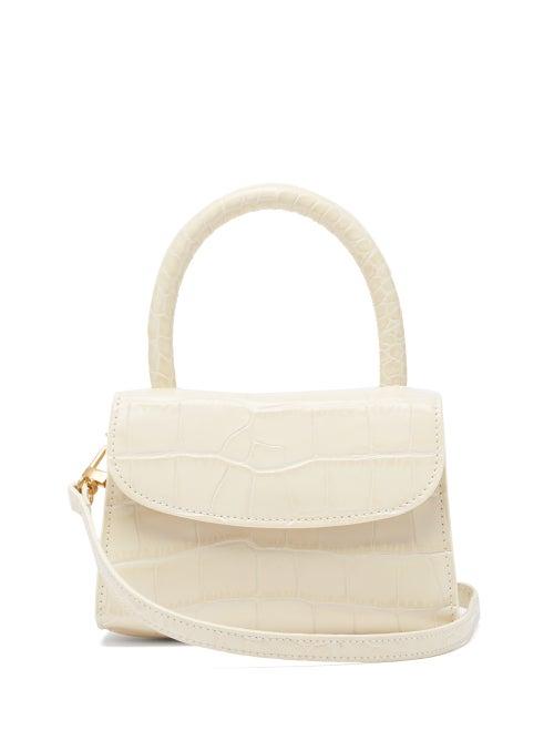Matchesfashion.com By Far - Mini Crocodile-effect Leather Bag - Womens - Cream
