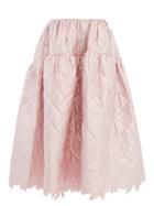 Cecilie Bahnsen - Joy Quilted-satin Midi Skirt - Womens - Light Pink
