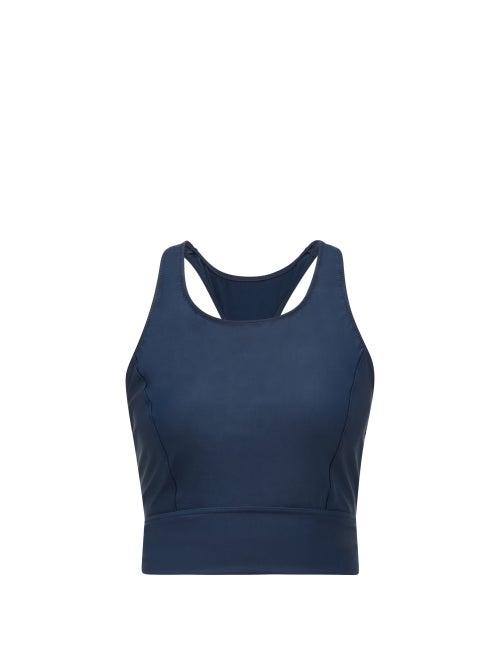 Matchesfashion.com The Upside - Amy Cropped Training Tank Top - Womens - Navy Multi