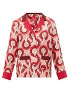 Matchesfashion.com F.r.s - For Restless Sleepers - Ade Circular-print Silk-twill Pyjama Top - Womens - Pink Multi
