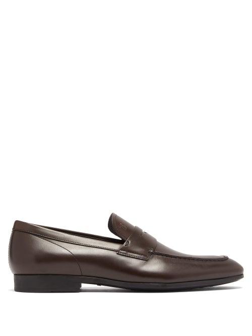 Matchesfashion.com Tod's - Leather Penny Loafers - Mens - Dark Brown