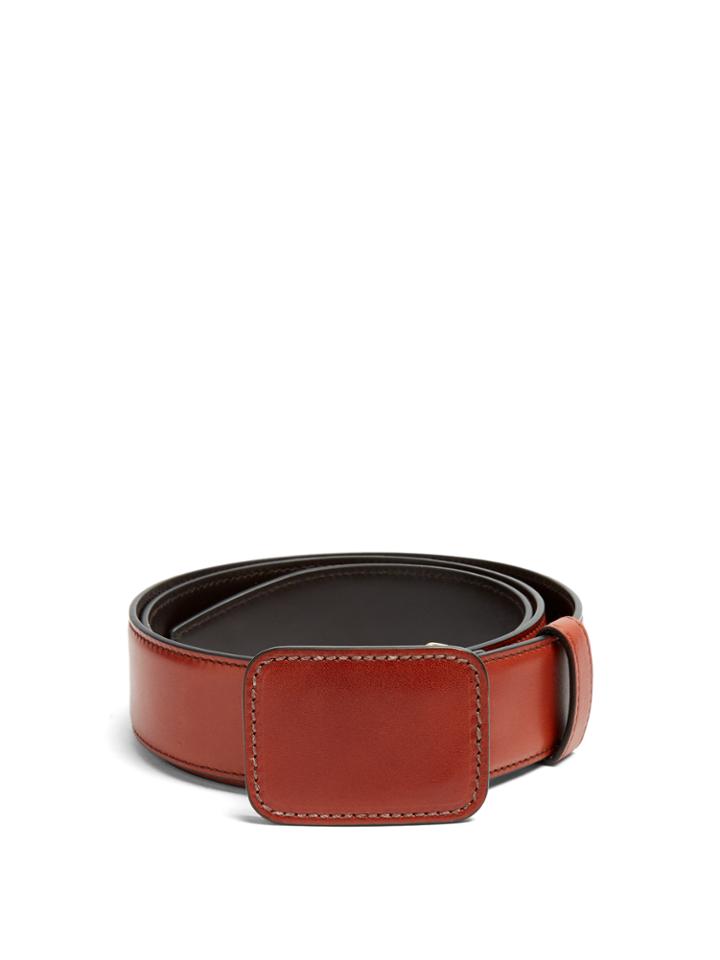 Prada Large Buckle Leather Belt