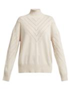 Matchesfashion.com Barrie - Harmony Chevron Cashmere Sweater - Womens - Ivory