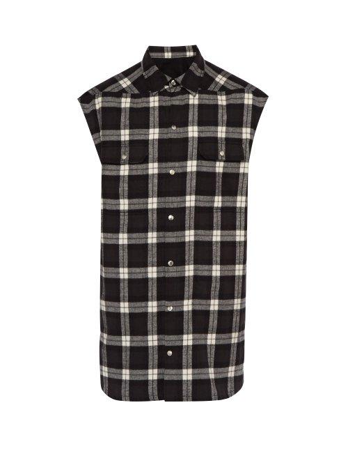 Matchesfashion.com Rick Owens - Oversized Checked Cotton Sleeveless Shirt - Mens - Multi