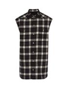 Matchesfashion.com Rick Owens - Oversized Checked Cotton Sleeveless Shirt - Mens - Multi