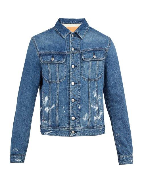 Matchesfashion.com Acne Studios - Tent Painted Denim Jacket - Mens - Blue