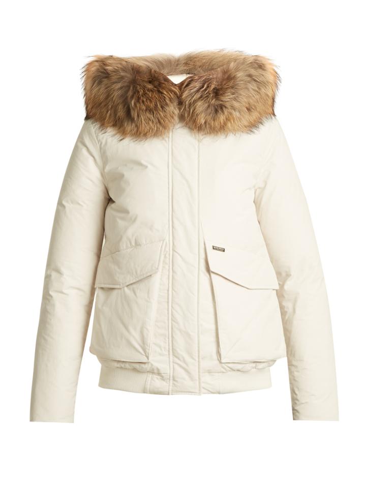 Woolrich John Rich & Bros. Military Fur-trimmed Down Bomber Jacket