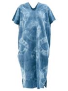 Pippa Holt - Tie-dye Geometric-jacquard Cotton Kaftan - Womens - Blue Print