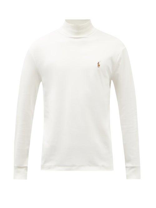 Polo Ralph Lauren - Roll-neck Cotton-jersey Long-sleeved T-shirt - Mens - Cream