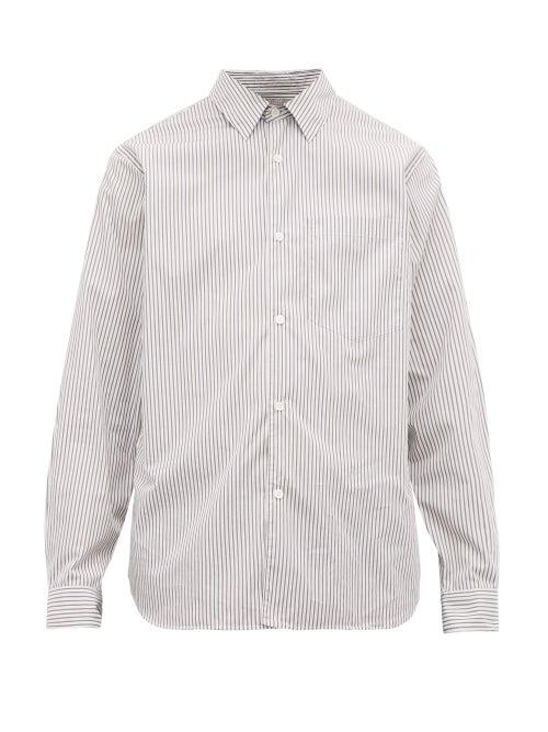 Matchesfashion.com Margaret Howell - Striped Cotton Poplin Shirt - Mens - White Black