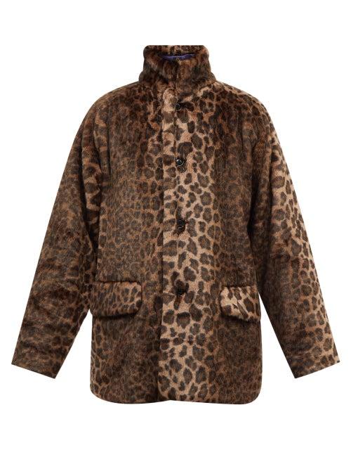 Needles - Leopard-print Faux-fur Car Coat - Mens - Brown