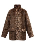 Needles - Leopard-print Faux-fur Car Coat - Mens - Brown