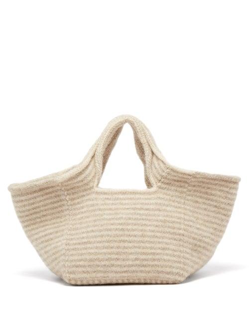 Lauren Manoogian - Striped Wool And Alpaca Tote Bag - Womens - Ivory Multi